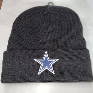 Dallas Cowboys black￼ Lined cuffed winter hat cap beanie