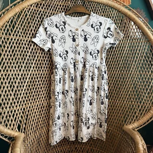 George ASDA Kids Girls Disney Cream Minnie Mouse and Daisy Duck Jersey Dress - Picture 1 of 7