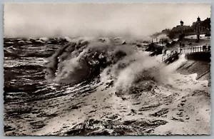 Postcard Blackpool Rough Sea Lancashire J Salmon Real Photo RP RPPC Vintage - Picture 1 of 2