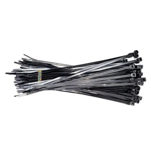 Cable Ties 100 Secure Zip Strap Black Plastic 200mm x 4.6mm Cable Heavy Duty - Picture 1 of 7