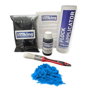 Kit Flocado - Azul Francés - Salpicadero Flocado, Adhesivo, Aplicador - Artesanía - Imagen 1 de 3