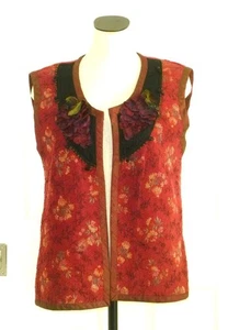 Art-to-Wear OOAK Vtg Aida Dalati Wine Lover 3D Embellished Tapestry Vest S M L - Picture 1 of 22
