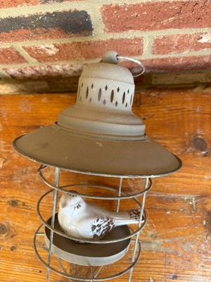 Farmhouse Country Look Round Metal Hanging Lantern Candle Holder Home Decor - Image 1 of 4