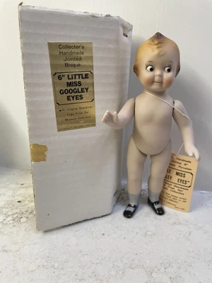 NUEVO EN CAJA De Colección Shackman 6" Little Miss Googley Eyes Bisque Kewpie Muñeca Réplica Foto 1 de 4