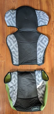 Evenflo Amp Booster 2pc CAR SEAT COVER Big Kid Black Gray Replacement Part Pad - Image 1 of 4