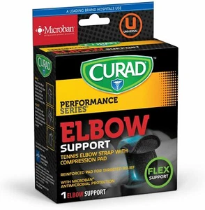 CURAD Universal Fit Tennis Elbow Support with Compression Pad for Tendonitis, Fl - Picture 1 of 1