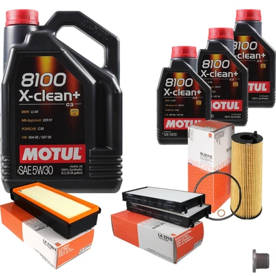 Mahle Inspección Set 8 L Motul 8100 X-Clean + 5W-30 para BMW X5 M50d X6 - Imagen 1 de 4