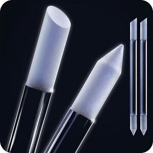 2pcs Glass Cuticle Pusher Nail File Manicure Stick Precision Filing Cuticle Trim