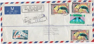 1972 Nigeria oversize registered cover from Ibadan to Whyteleafe, Surrey England - Image 1 of 2