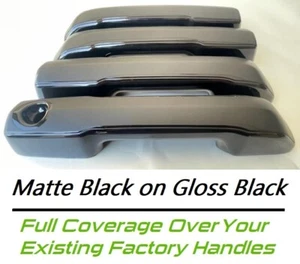 Matte Black on Gloss Black Door Handle Covers 2023 - 2026 Toyota Sequoia - Picture 1 of 4