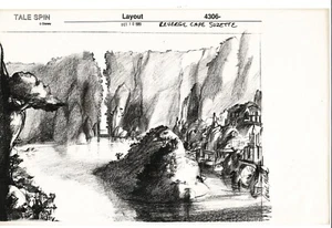 Talespin HUGE Disney Prod Background Model Layout Copy from Animators Estate B14 - Picture 1 of 1