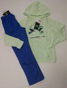 New! Boy's Under Armour Pullover Hooded Sweatshirt and Pants Outfit Youth Medium - Picture 1 of 7