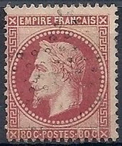1862-70 FRANCIA USATO NAPOLEONE EMPIRE FRANCAIS 80 CENT - FR457 - Picture 1 of 1