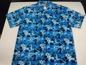 Quick Silver Men's Short Sleeve Shirt Size Large Surfer Blue #1240 - Picture 1 of 5