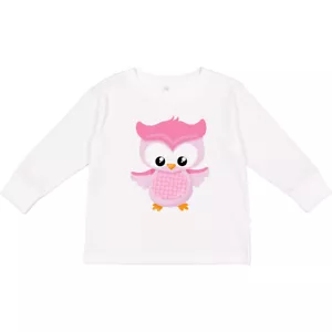 Inktastic Cute Pink Spring Owl Toddler Long Sleeve T-Shirt 0wl Woodland Girl - Picture 1 of 5