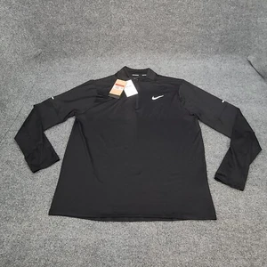 Nike Shirt Mens Large Black Zip Element Long Sleeve Running Pullover UPF 40+ New - Picture 1 of 14