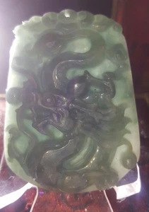 Natural Grade A Green Jadeite Jade Dragon Pendant US Seller - Picture 1 of 3