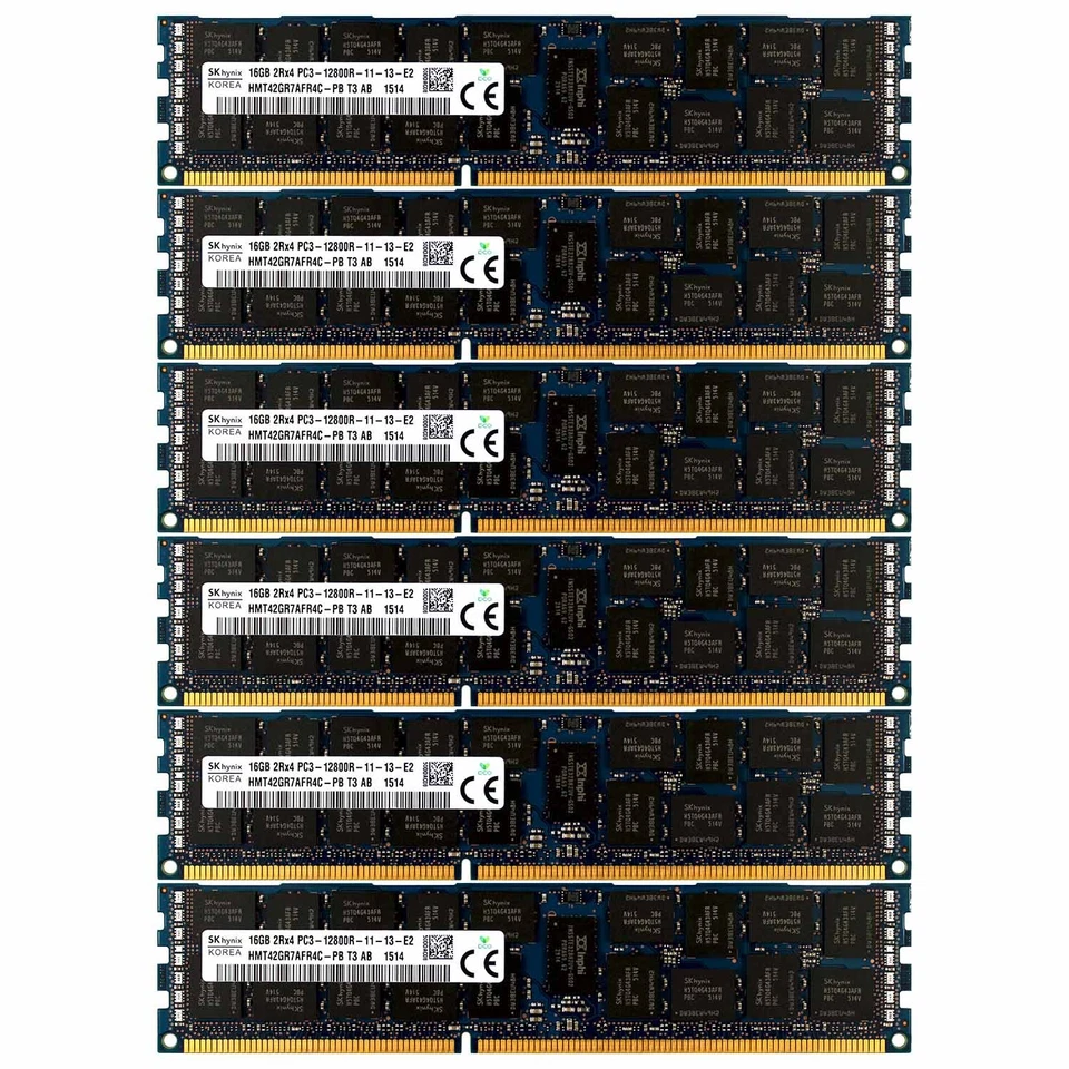 PC3-12800 6x16GB DELL POWEREDGE C2100 C6100 M610 M710 R410 M420 R515 MEMORY Ram - Image 1 of 1