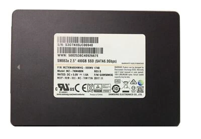 6pcs 480GB Samsung SSD SM863a MZ-7KM480N Solid State Drive MZ7KM480HMHQ-00005 - Image 1 of 4