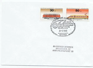 Germany 1983 Special Railroad Event Cover #B517 B519 Frankfurt Fancy Cancel - Picture 1 of 2