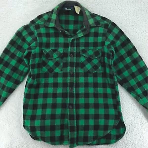 vintage WOOLRICH GREEN BUFFALO PLAID WOOL SHIRT FITS LIKE XS - Picture 1 of 9
