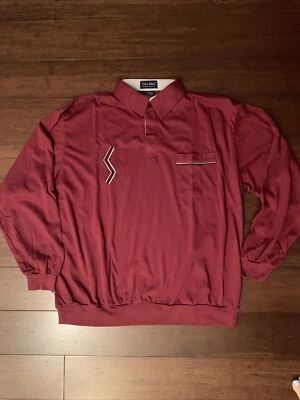 John Blair Hombres Talla XL Pullover 1/4 Botón Manga Larga Borgoña Rojo Camisa Nueva Foto 1 de 4