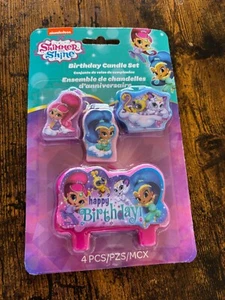 Shimmer and Shine Birthday Party Supplies Candle Set 4ct New - Picture 1 of 2