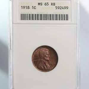 1918 Lincoln 1C ANACS Certified MS65RB - Picture 1 of 4