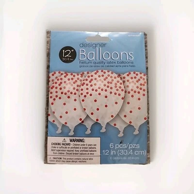 Globos rojos a lunares 12" látex 6ct suministros de fiesta Amscan Foto 1 de 4