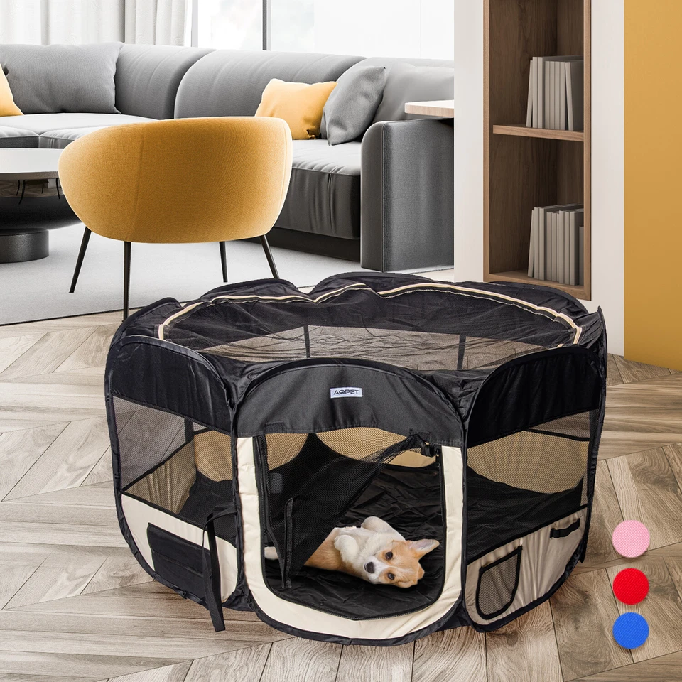 Aqpet Box Per Animali Cani E Gatti Cuccioli Recinto Pieghevole Tessuto - Immagine 1 di 3
