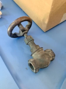 Valvola acqua spegnimento ottone fuso Jenkins vintage tre razze manico rame 3,5" - Foto 1 di 8