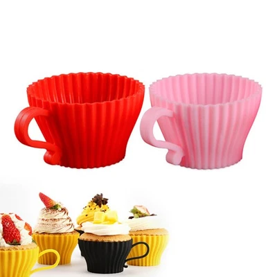  5 Pcs Silikon Backform Backformen Cupcake-Backförmchen Muffinform - Bild 1 von 4