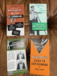 Vtg Lot 4 Manuals Bausch & Lomb 2-BALscope Sr/Simmons Vent Rib Sight/Hoppes - Picture 1 of 24