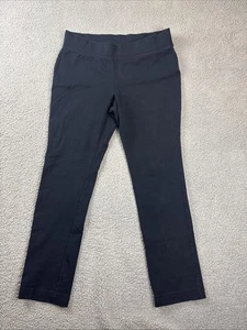 Lands End Mujer Pantalón Mediano 10/12 Estrella de Mar Tiro Medio Pierna Recta Negro Tejido - Imagen 1 de 12