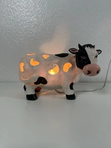 Cracker Barrel Country Living Highland Cow Table Lamp Limited Discontinued Decor - Picture 1 of 8