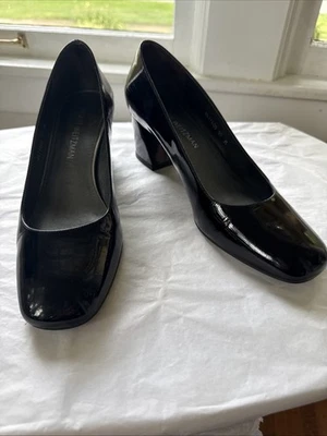 Stuart Weizmann Black Patent Leather  Pumps Size 10 Awesome Slip resistant - Image 1 of 4