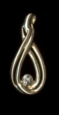 Новый 10K 18 мм твердого желтого золота круглой огранки натуральный бриллиант Infinity подвеска Mf - Изображение 1 из 2