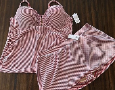 Женский купальник большого размера — бюстгальтер-танкини 46DD, размер 22, юбка для плавания, Lane Bryant - Изображение 1 из 4