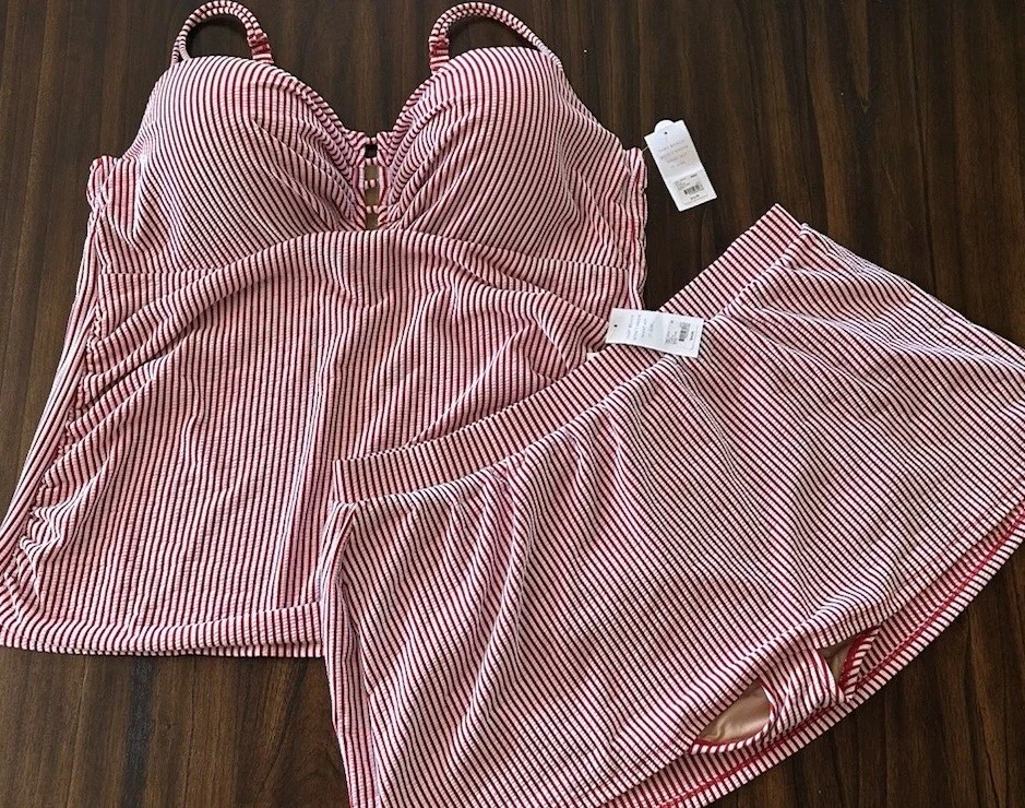 Traje de baño para mujer talla grande - Tankini sujetador 46DD talla 22 falda de baño Lane Bryant Foto 1 de 4