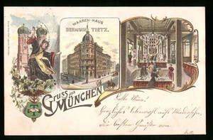 Lithographie München, Waaren-Haus Hermann Tietz, Münchner Kindl  - Picture 1 of 2