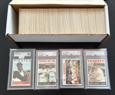 Juego completo de tarjetas de béisbol 1964 Topps Mickey Mantle Clemente Mays Aaron EX Foto 1 de 4