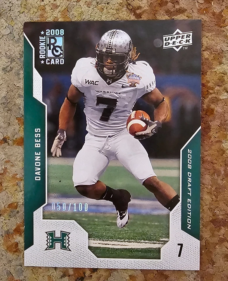 2008 Upper Deck Draft Edition Silver Exclusives 050/100 Davone Bess #14 Rookie  - Image 1 of 2