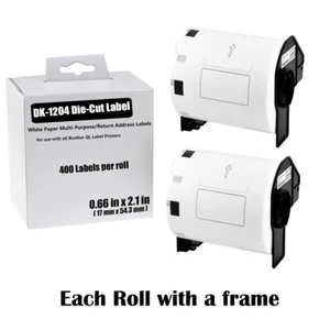 2Rolls 4x2 Large White Paper Multi-purpose Labels DK-1240 for Brother QL-1110NWB - Bild 1 von 11