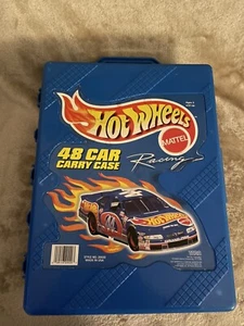 Vintage 1998 Mattel Tara Hot Wheels Blue Hard 48 Car Carry Case - Picture 1 of 8