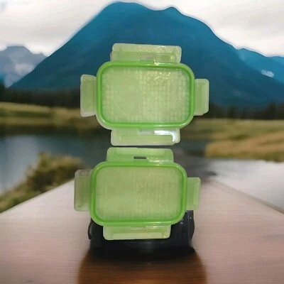 2 pcs Snapware Replacement Lid RECTANGULAR 6"x4" Airtight Leakproof Green.  - Image 1 of 4