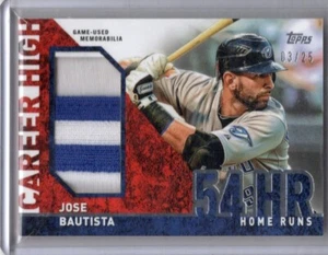 2015 Topps Career High Relics Patch Jose Bautista #CHR-JBA /25 Toronto Blue Jays - Picture 1 of 2