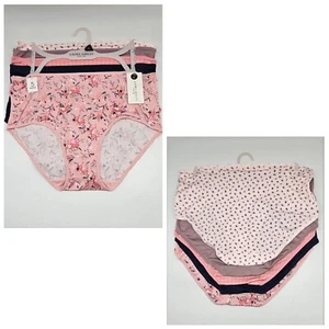 LAURA ASHLEY 5 Pack Women's 2XL Soft Micro Brief Panties Pink Beige Navy Mauve - Picture 1 of 5