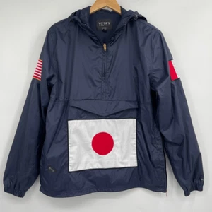 10 Deep VCTRY Navy Blue Global Games Nylon Pullover Hooded Anorak Jacket Medium - Picture 1 of 9