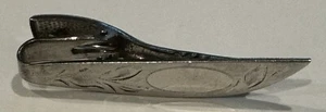 925 Sterling Silver Vintage Shiny Floral Tie Clip - Picture 1 of 4