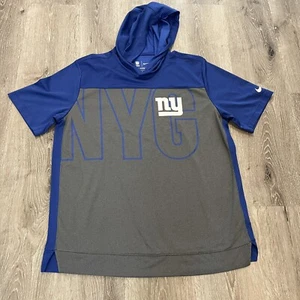 New York Giants NFL Nike Dri Fit Short Sleeve Athletic Hoodie Size Men’s Medium - Picture 1 of 5